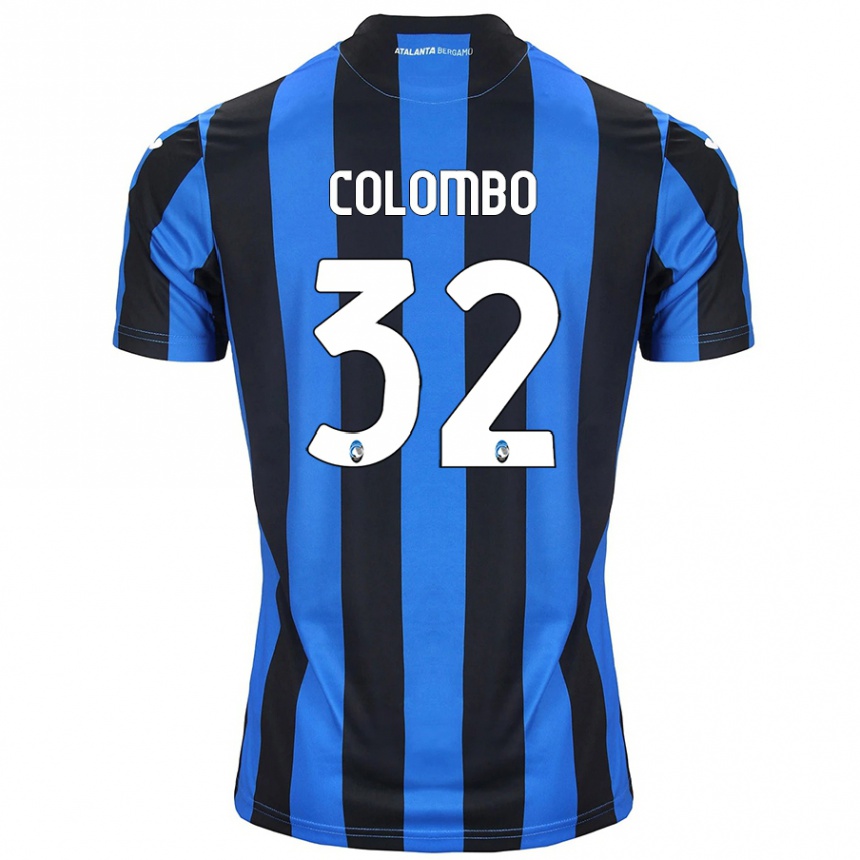 Kids Football Matteo Colombo #32 Blue Black Home Jersey 2024/25 T-Shirt Canada