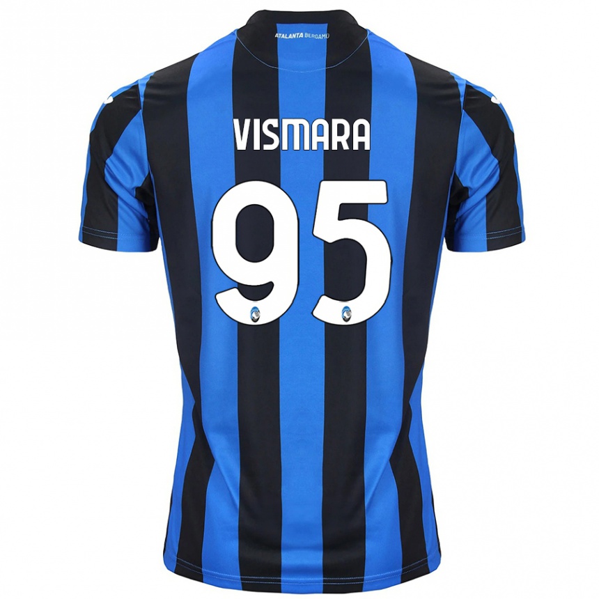 Kids Football Paolo Vismara #95 Blue Black Home Jersey 2024/25 T-Shirt Canada