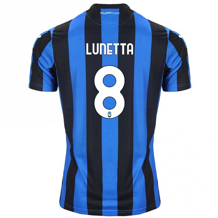 Enfant Football Maillot Gabriel Lunetta #8 Bleu Noir Tenues Domicile 2024/25 Canada