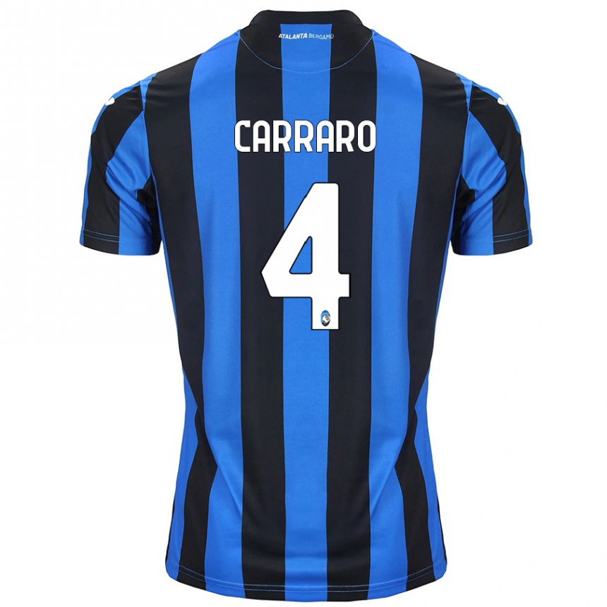 Kids Football Marco Carraro #4 Blue Black Home Jersey 2024/25 T-Shirt Canada