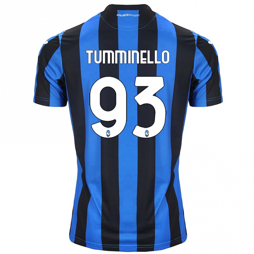 Kids Football Marco Tumminello #93 Blue Black Home Jersey 2024/25 T-Shirt Canada