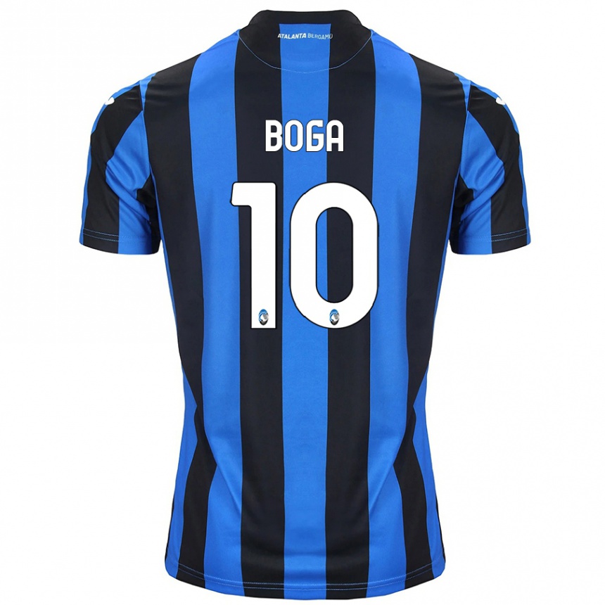 Kids Football Jeremie Boga #10 Blue Black Home Jersey 2024/25 T-Shirt Canada