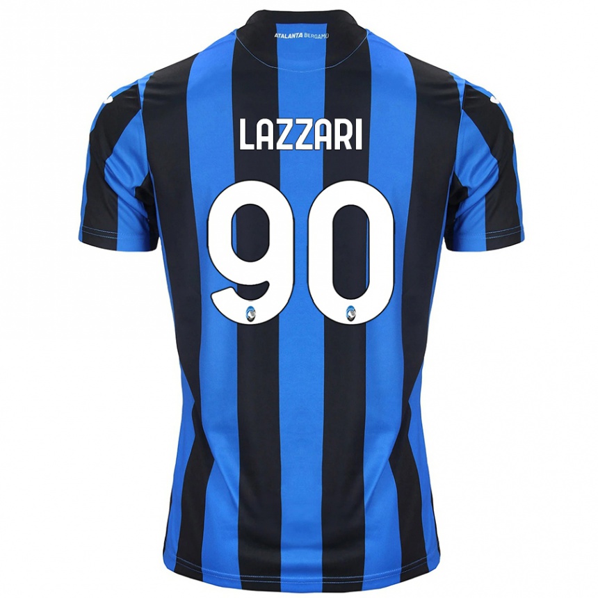 Kids Football Ilaria Lazzari #90 Blue Black Home Jersey 2024/25 T-Shirt Canada