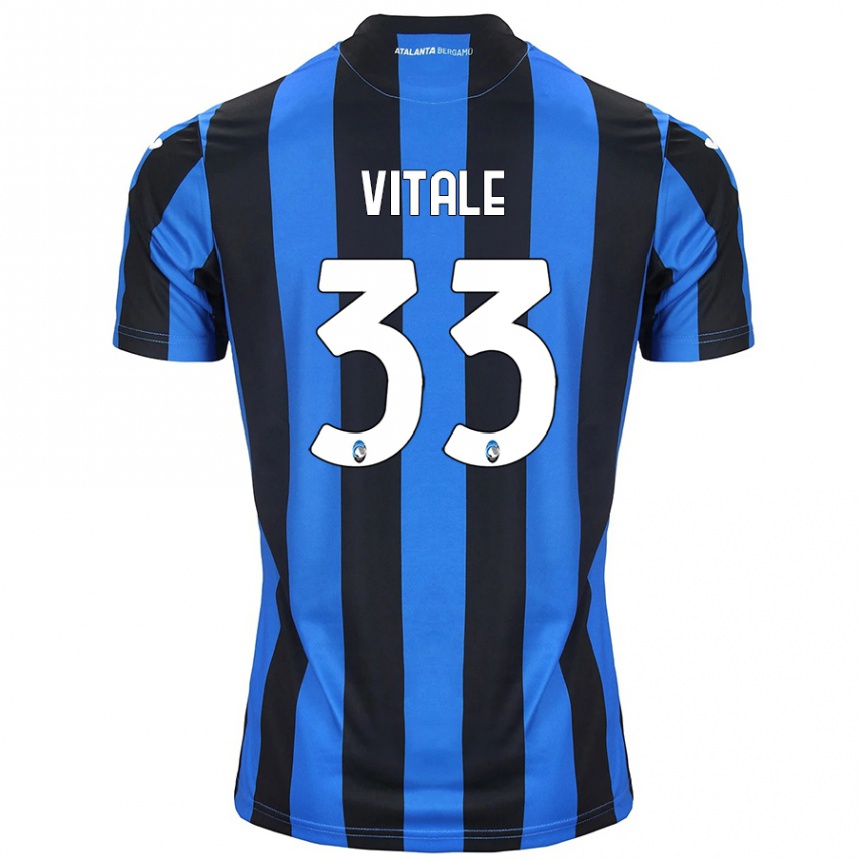 Kids Football Francesca Vitale #33 Blue Black Home Jersey 2024/25 T-Shirt Canada