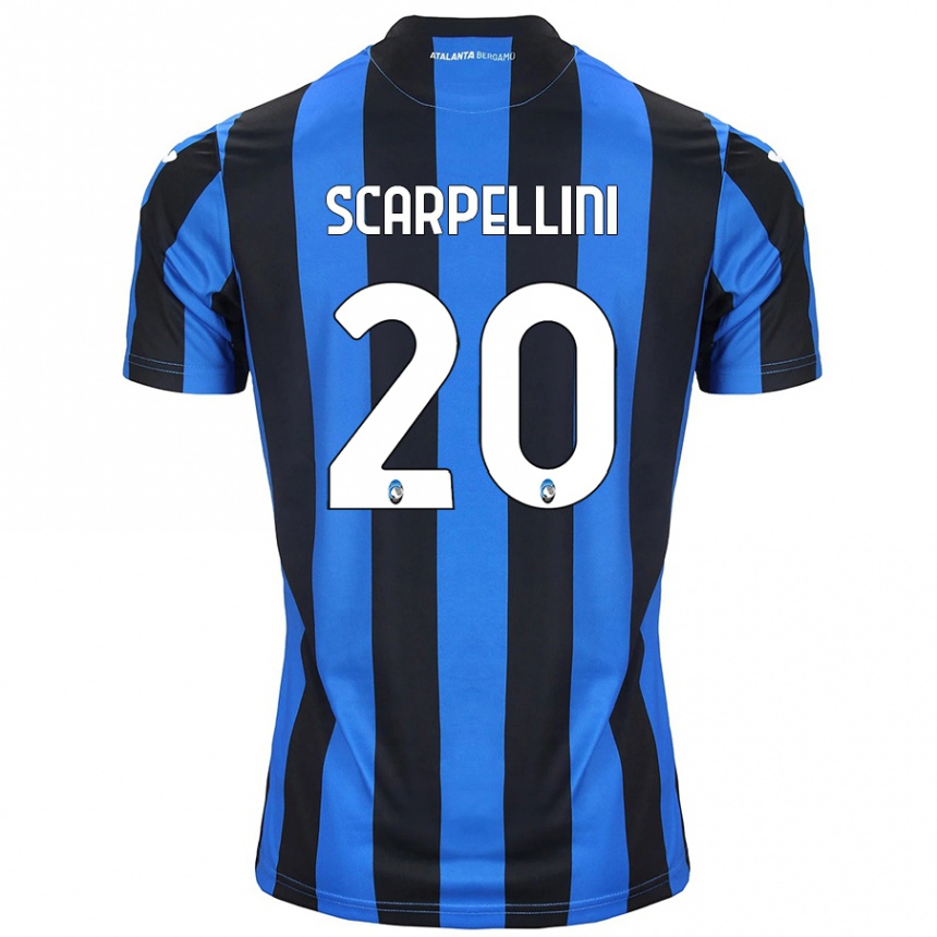 Kids Football Andrea Scarpellini #20 Blue Black Home Jersey 2024/25 T-Shirt Canada