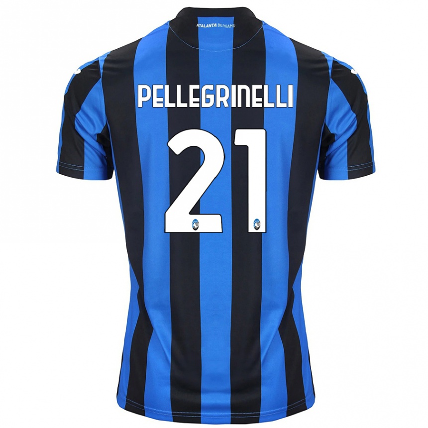 Kids Football Giorgia Pellegrinelli #21 Blue Black Home Jersey 2024/25 T-Shirt Canada