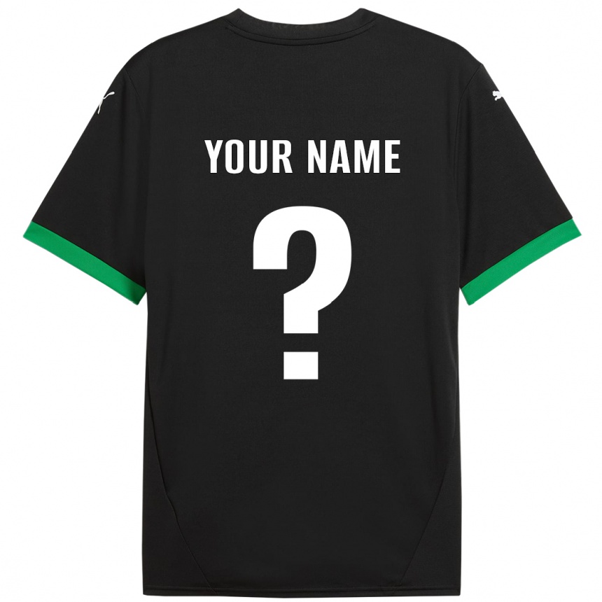 Kids Football Your Name #0 Black Dark Green Home Jersey 2024/25 T-Shirt Canada