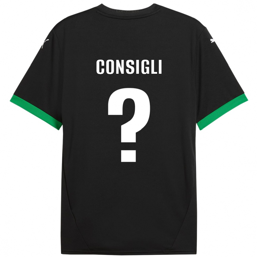 Kids Football Andrea Consigli #0 Black Dark Green Home Jersey 2024/25 T-Shirt Canada