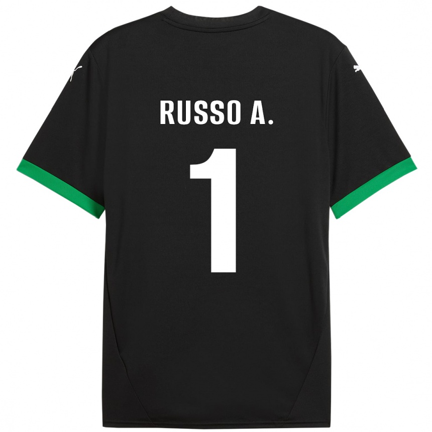 Kids Football Alessandro Russo #1 Black Dark Green Home Jersey 2024/25 T-Shirt Canada