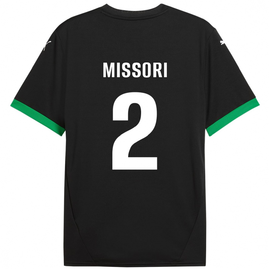 Kids Football Filippo Missori #2 Black Dark Green Home Jersey 2024/25 T-Shirt Canada