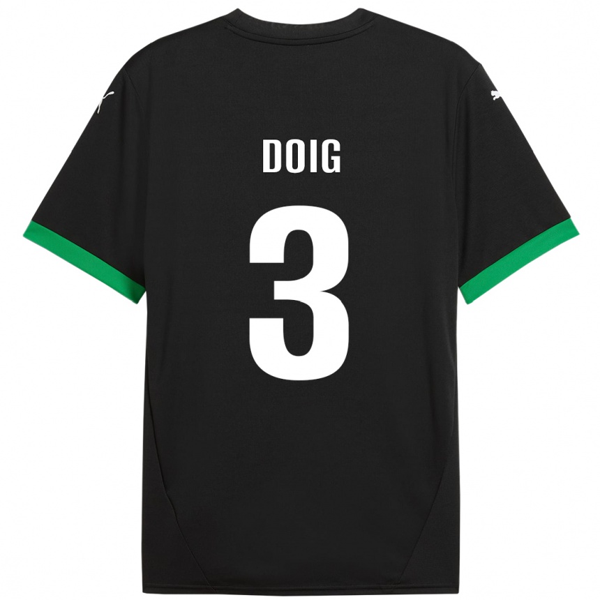 Kids Football Josh Doig #3 Black Dark Green Home Jersey 2024/25 T-Shirt Canada