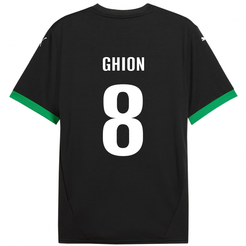 Kids Football Andrea Ghion #8 Black Dark Green Home Jersey 2024/25 T-Shirt Canada