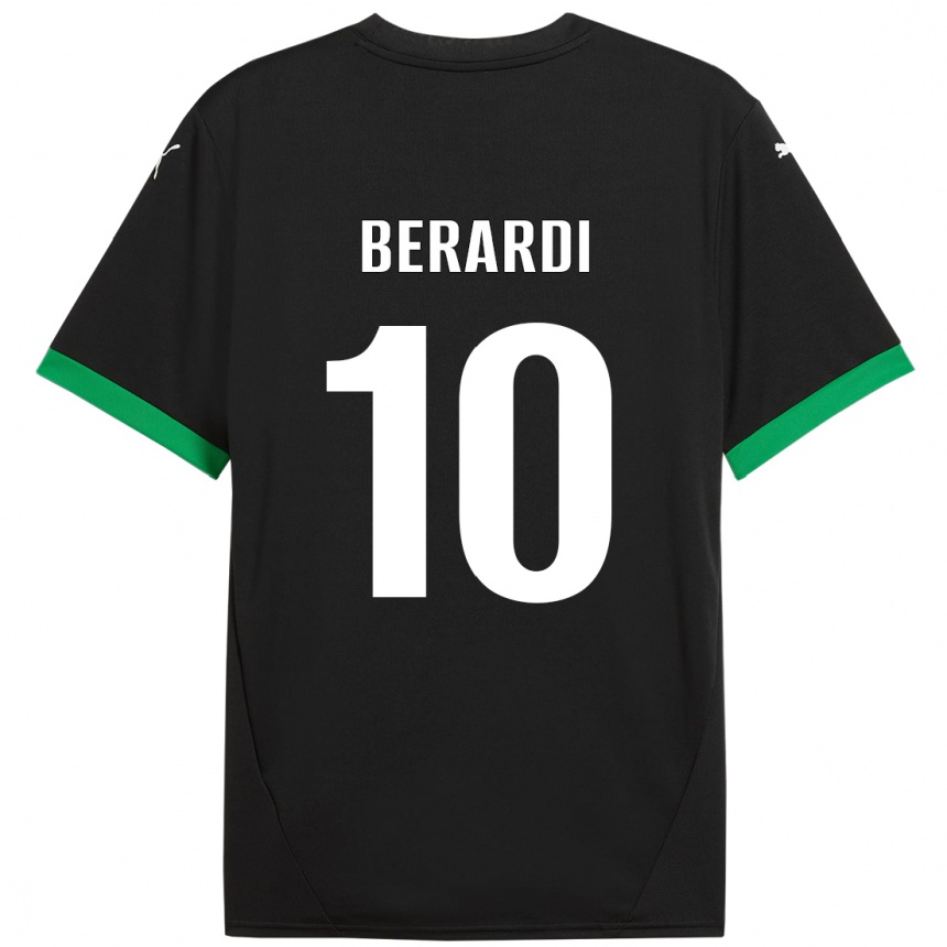 Kids Football Domenico Berardi #10 Black Dark Green Home Jersey 2024/25 T-Shirt Canada