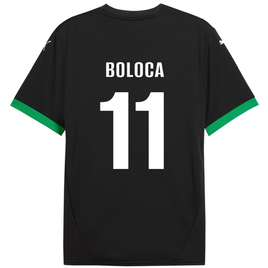 Kids Football Daniel Boloca #11 Black Dark Green Home Jersey 2024/25 T-Shirt Canada