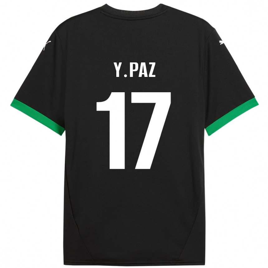 Kids Football Yeferson Paz #17 Black Dark Green Home Jersey 2024/25 T-Shirt Canada