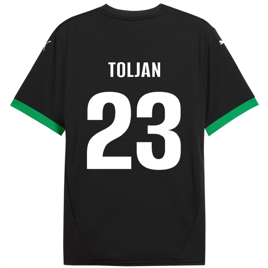 Kids Football Jeremy Toljan #23 Black Dark Green Home Jersey 2024/25 T-Shirt Canada