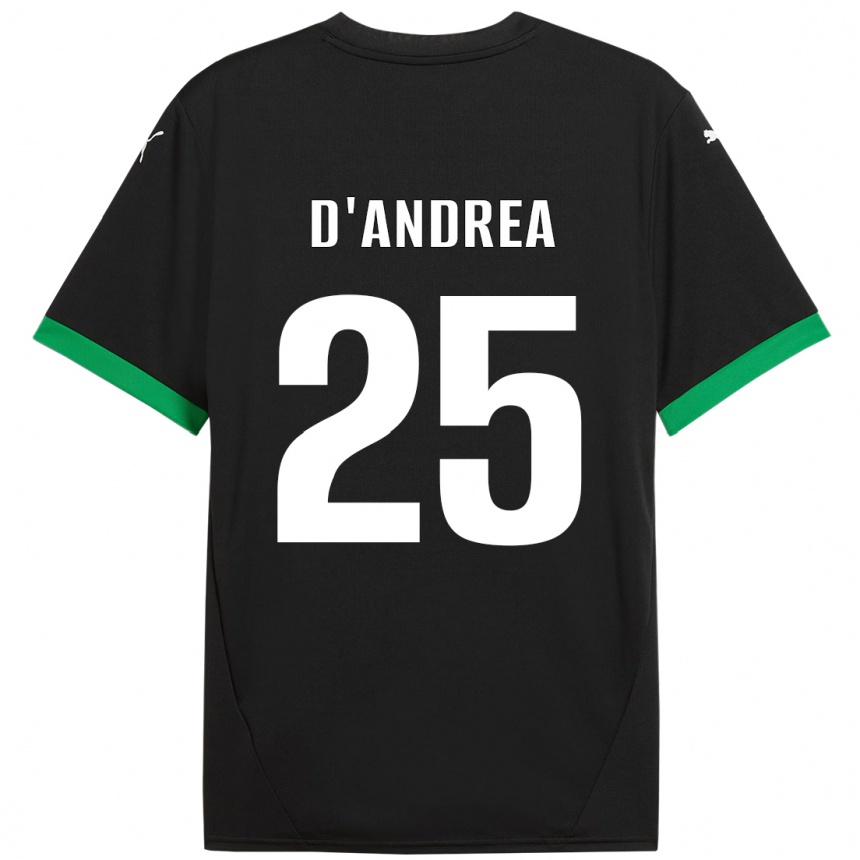 Kids Football Luca D'andrea #25 Black Dark Green Home Jersey 2024/25 T-Shirt Canada