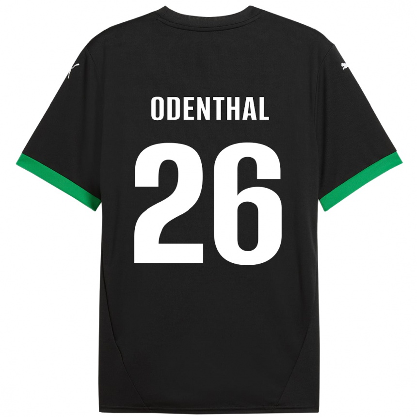 Kids Football Cas Odenthal #26 Black Dark Green Home Jersey 2024/25 T-Shirt Canada