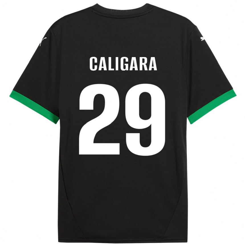 Kids Football Fabrizio Caligara #29 Black Dark Green Home Jersey 2024/25 T-Shirt Canada