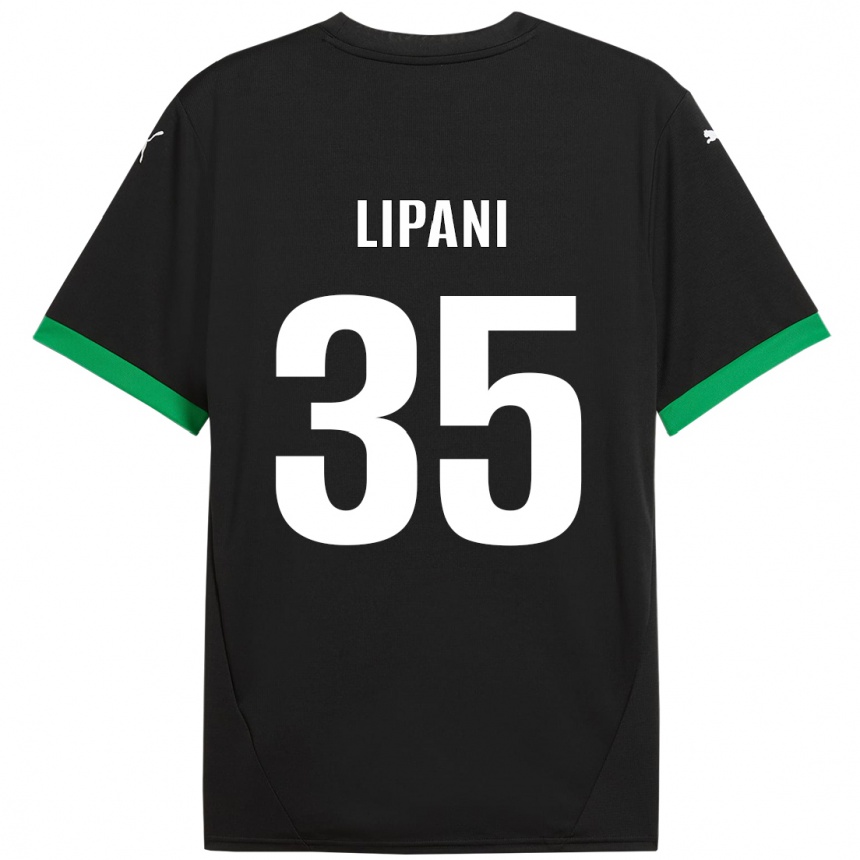 Kids Football Luca Lipani #35 Black Dark Green Home Jersey 2024/25 T-Shirt Canada