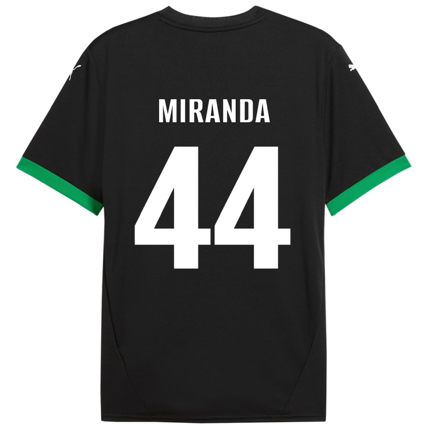 Kids Football Kevin Miranda #44 Black Dark Green Home Jersey 2024/25 T-Shirt Canada