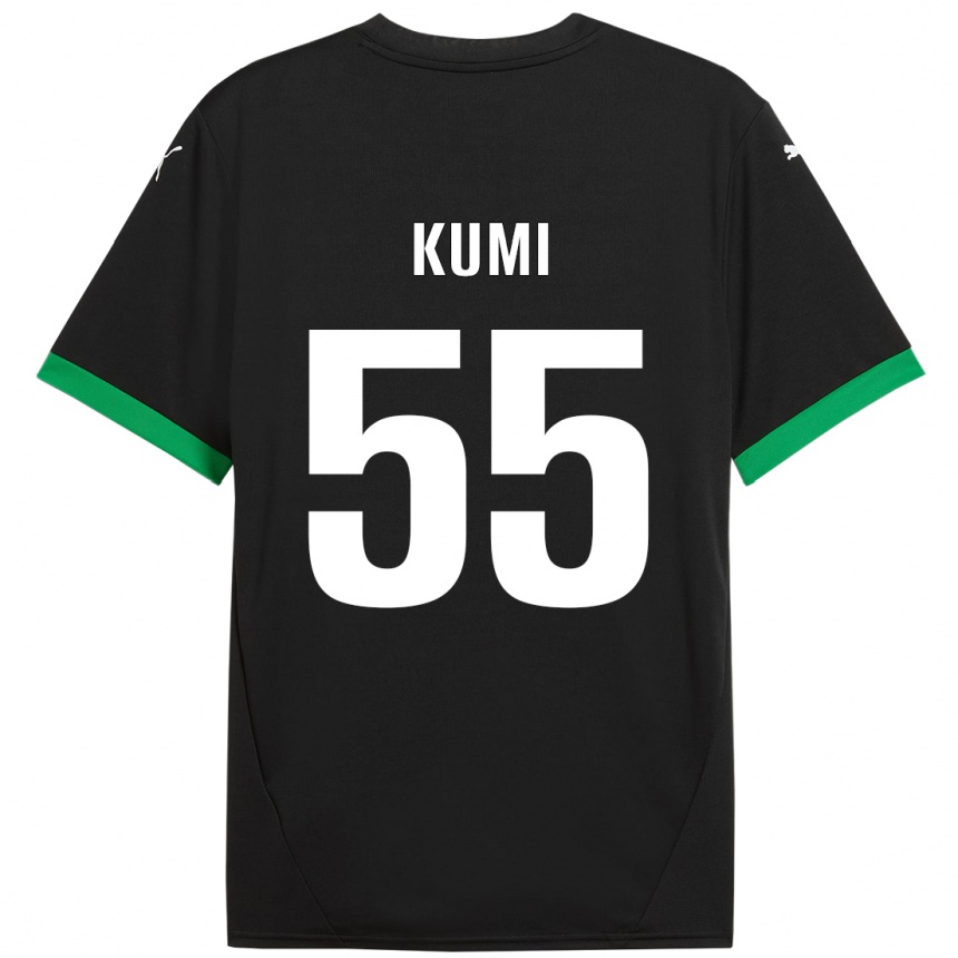 Kids Football Justin Kumi #55 Black Dark Green Home Jersey 2024/25 T-Shirt Canada