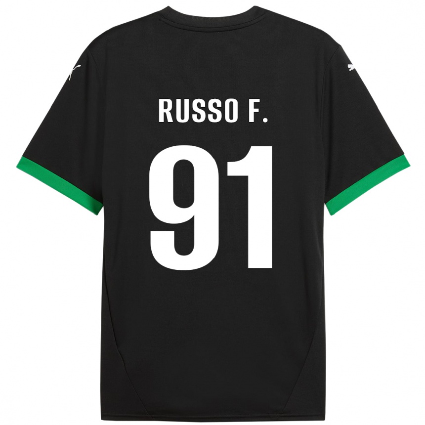 Kids Football Flavio Russo #91 Black Dark Green Home Jersey 2024/25 T-Shirt Canada