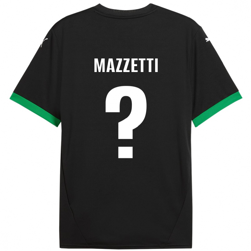 Kids Football Riccardo Mazzetti #0 Black Dark Green Home Jersey 2024/25 T-Shirt Canada