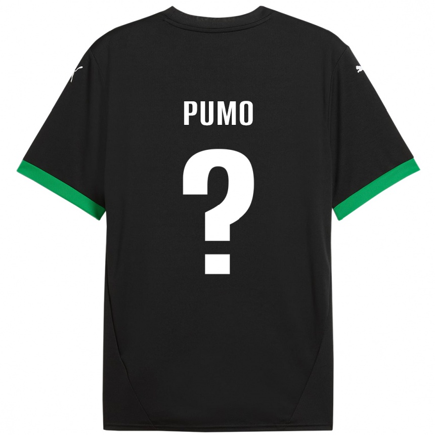 Kids Football Samuele Pumo #0 Black Dark Green Home Jersey 2024/25 T-Shirt Canada