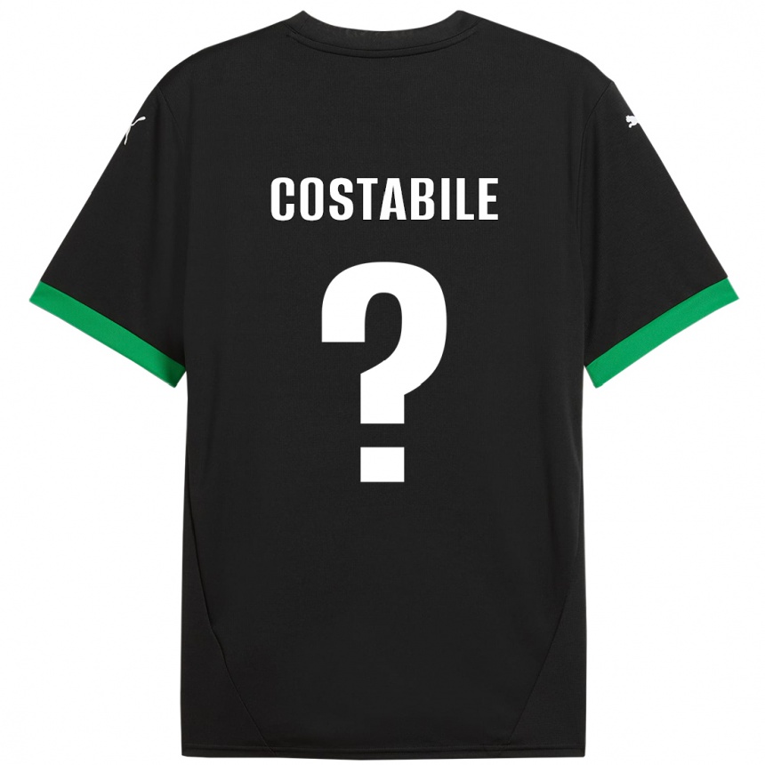 Kids Football Cristian Costabile #0 Black Dark Green Home Jersey 2024/25 T-Shirt Canada