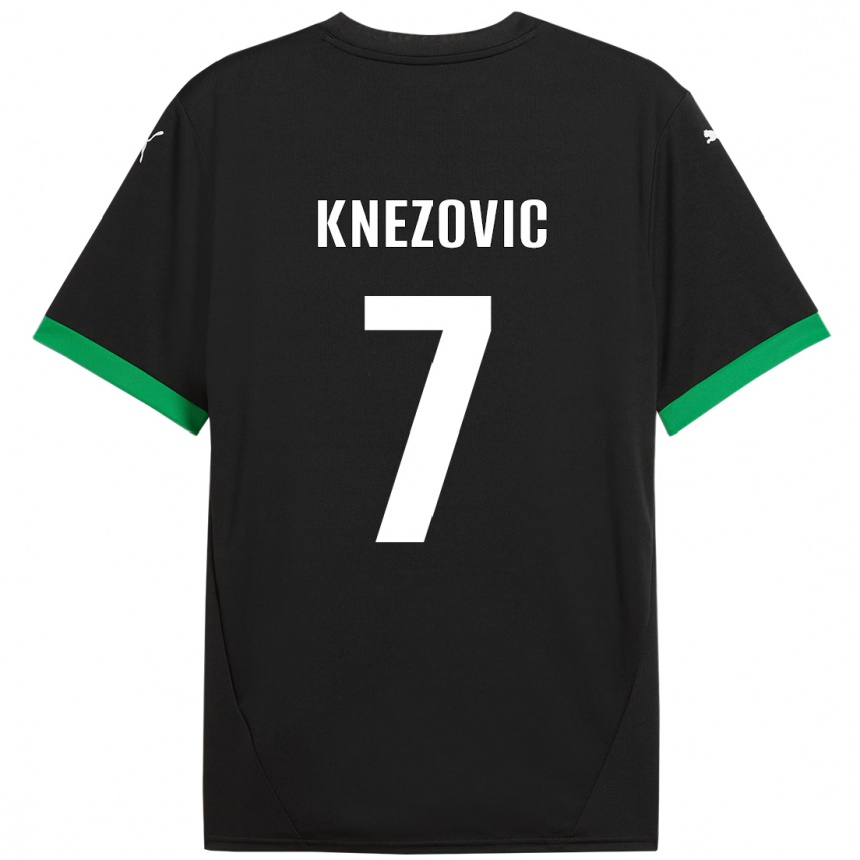 Kids Football Borna Knezovic #7 Black Dark Green Home Jersey 2024/25 T-Shirt Canada