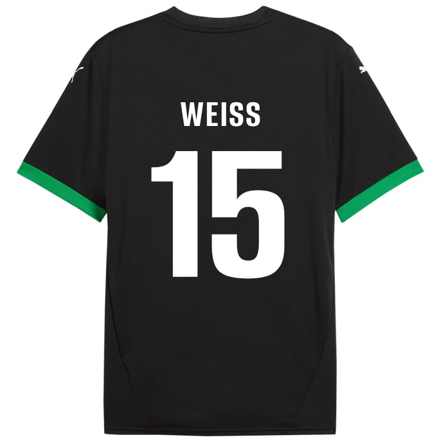 Kids Football David Weiss #15 Black Dark Green Home Jersey 2024/25 T-Shirt Canada