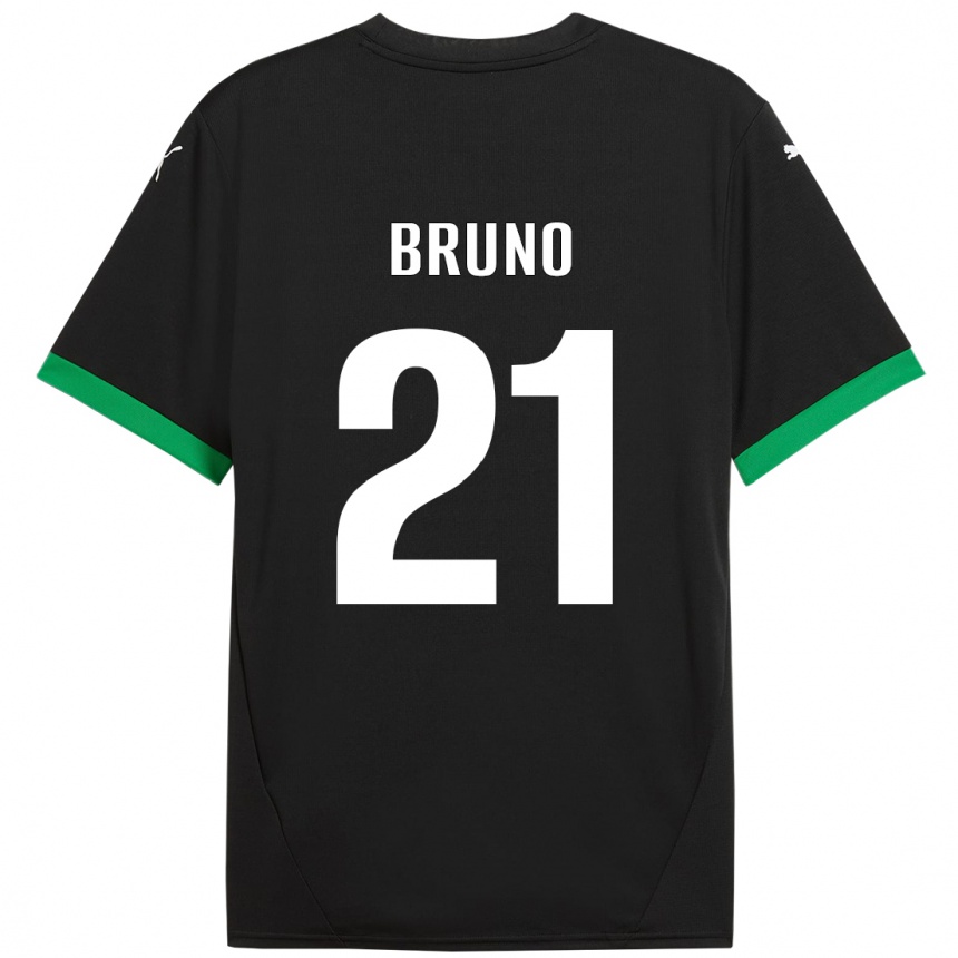 Kids Football Kevin Bruno #21 Black Dark Green Home Jersey 2024/25 T-Shirt Canada