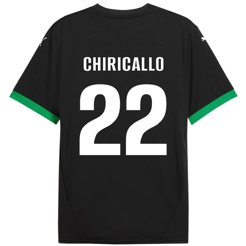 Kids Football Giovanni Chiricallo #22 Black Dark Green Home Jersey 2024/25 T-Shirt Canada