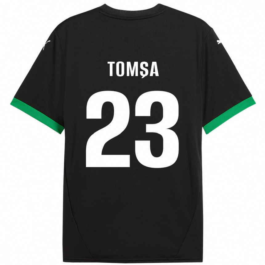 Kids Football Troy Tomșa #23 Black Dark Green Home Jersey 2024/25 T-Shirt Canada