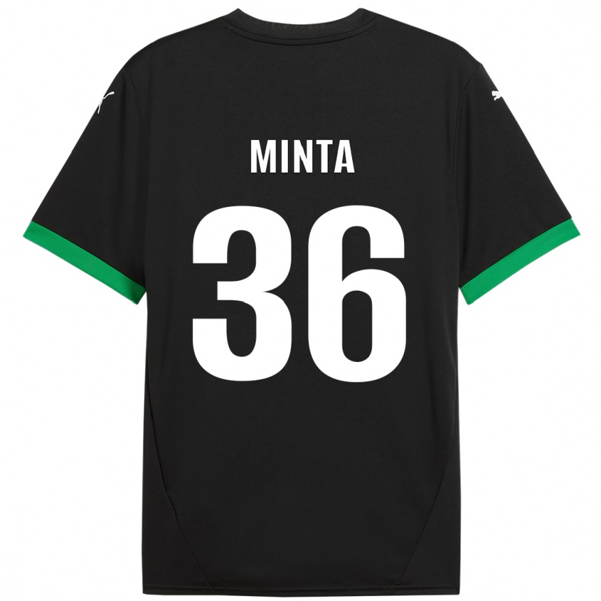 Kids Football Amoako Minta #36 Black Dark Green Home Jersey 2024/25 T-Shirt Canada