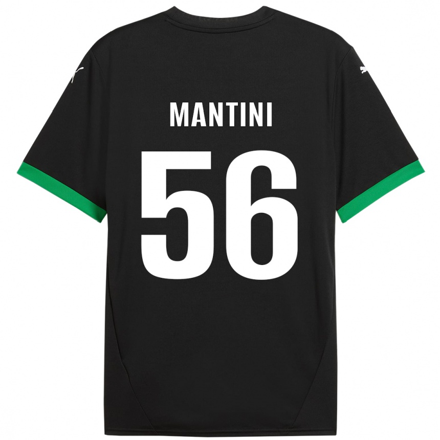 Kids Football Raffaele Mantini #56 Black Dark Green Home Jersey 2024/25 T-Shirt Canada