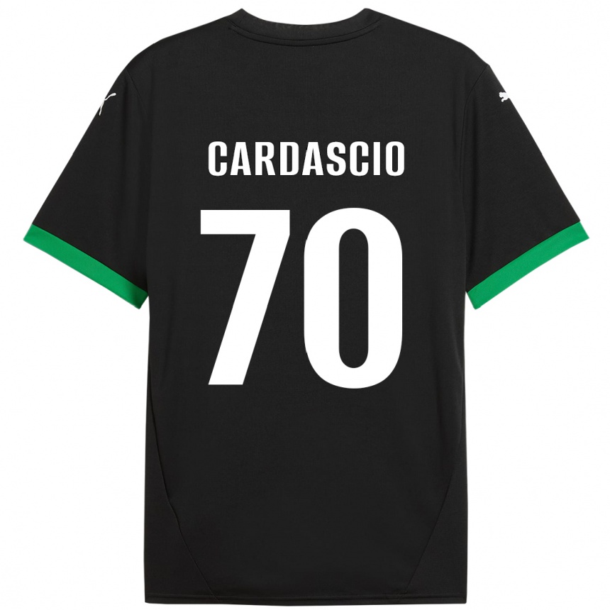 Kids Football Alessandro Cardascio #70 Black Dark Green Home Jersey 2024/25 T-Shirt Canada