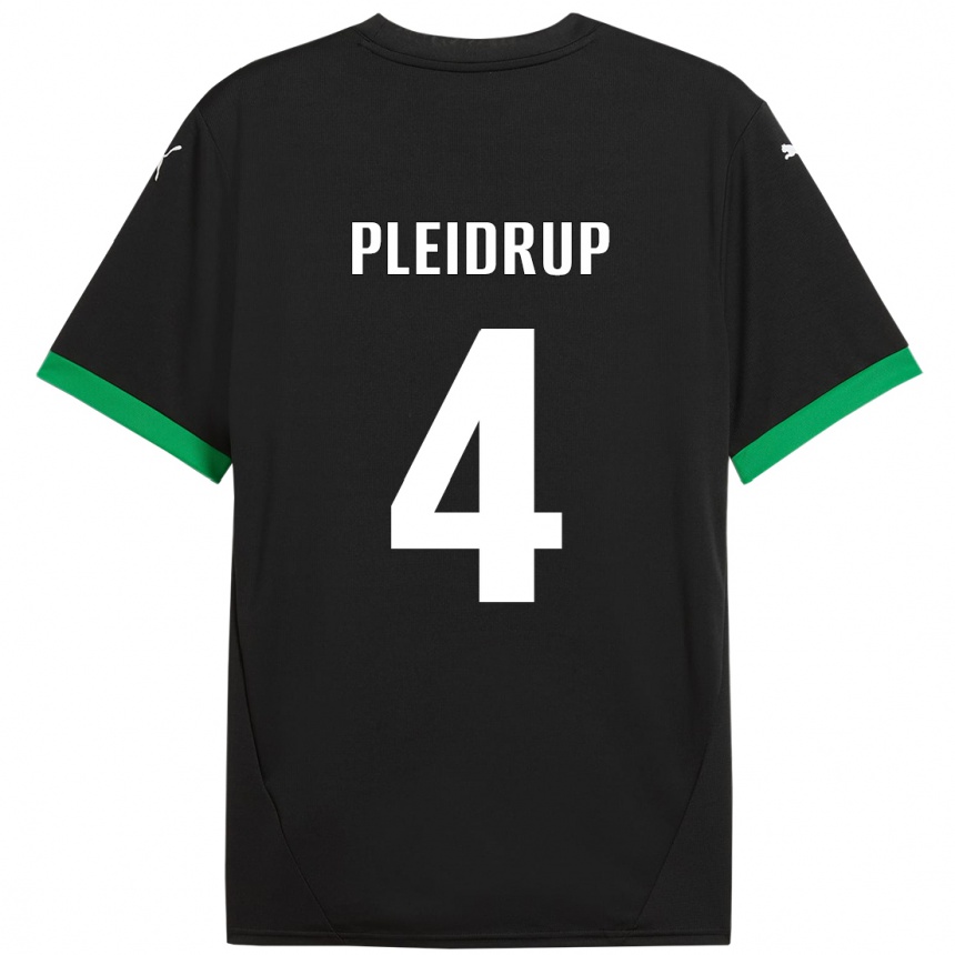 Kids Football Caroline Pleidrup #4 Black Dark Green Home Jersey 2024/25 T-Shirt Canada