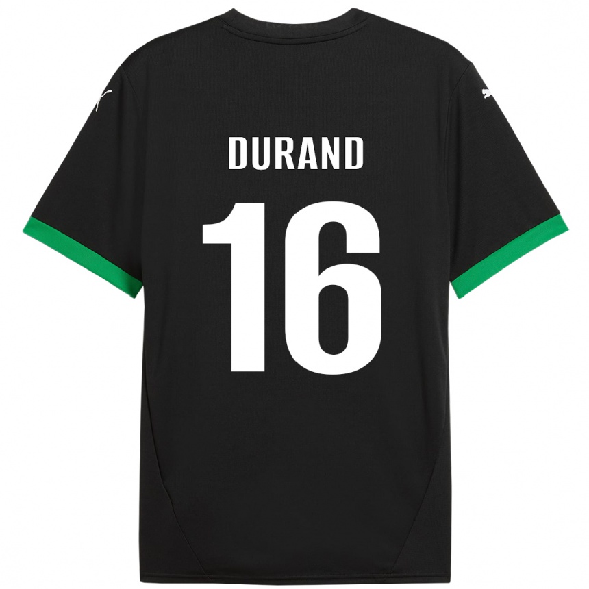 Kids Football Solène Durand #16 Black Dark Green Home Jersey 2024/25 T-Shirt Canada