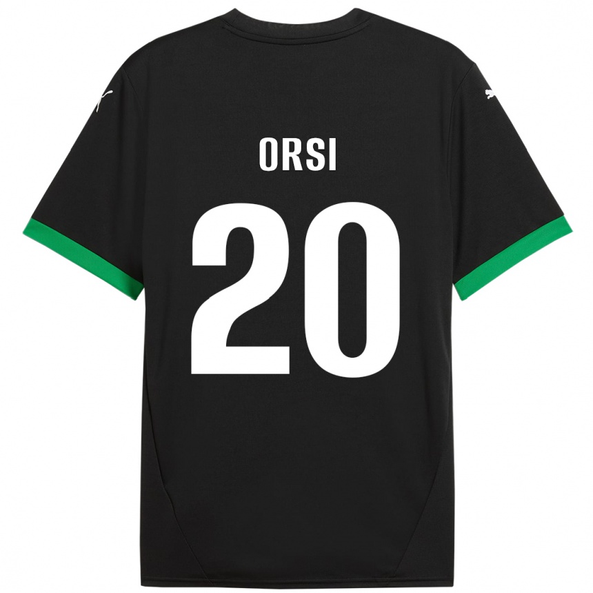 Kids Football Benedetta Orsi #20 Black Dark Green Home Jersey 2024/25 T-Shirt Canada