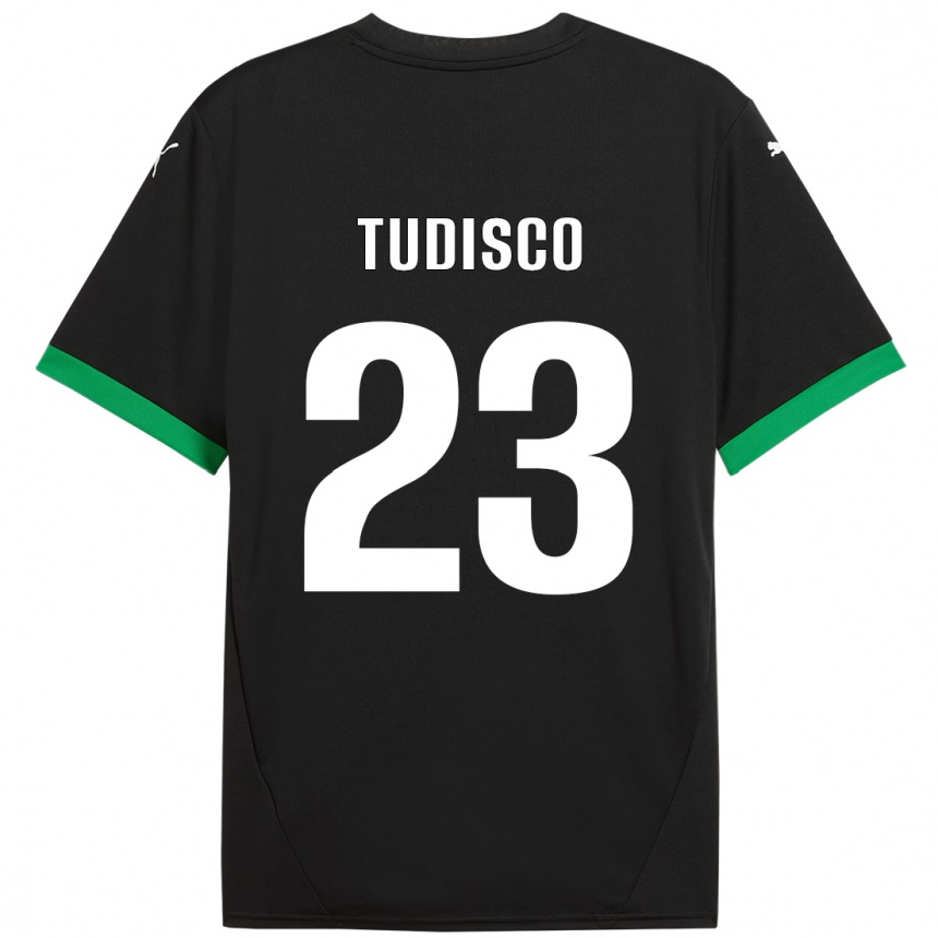 Kids Football Giorgia Tudisco #23 Black Dark Green Home Jersey 2024/25 T-Shirt Canada