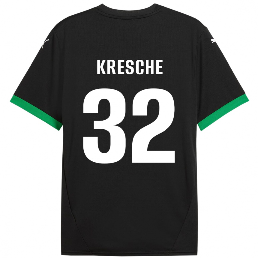 Kids Football Isabella Kresche #32 Black Dark Green Home Jersey 2024/25 T-Shirt Canada