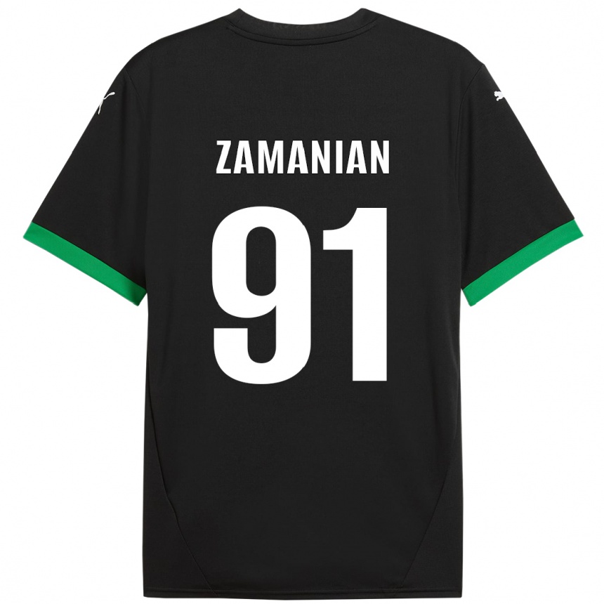 Kids Football Annahita Zamanian #91 Black Dark Green Home Jersey 2024/25 T-Shirt Canada