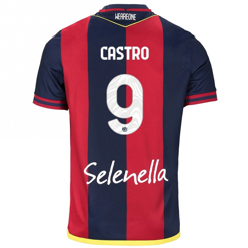 Kids Football Santiago Castro #9 Red Royal Blue Home Jersey 2024/25 T-Shirt Canada