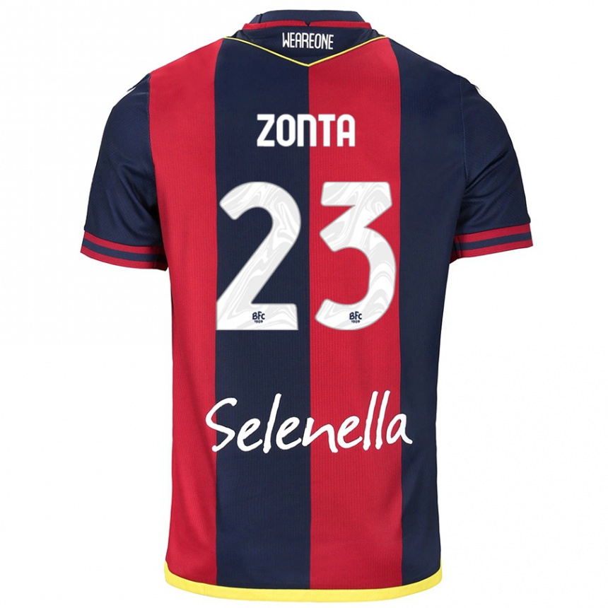 Kids Football Alessandro Zonta #23 Red Royal Blue Home Jersey 2024/25 T-Shirt Canada