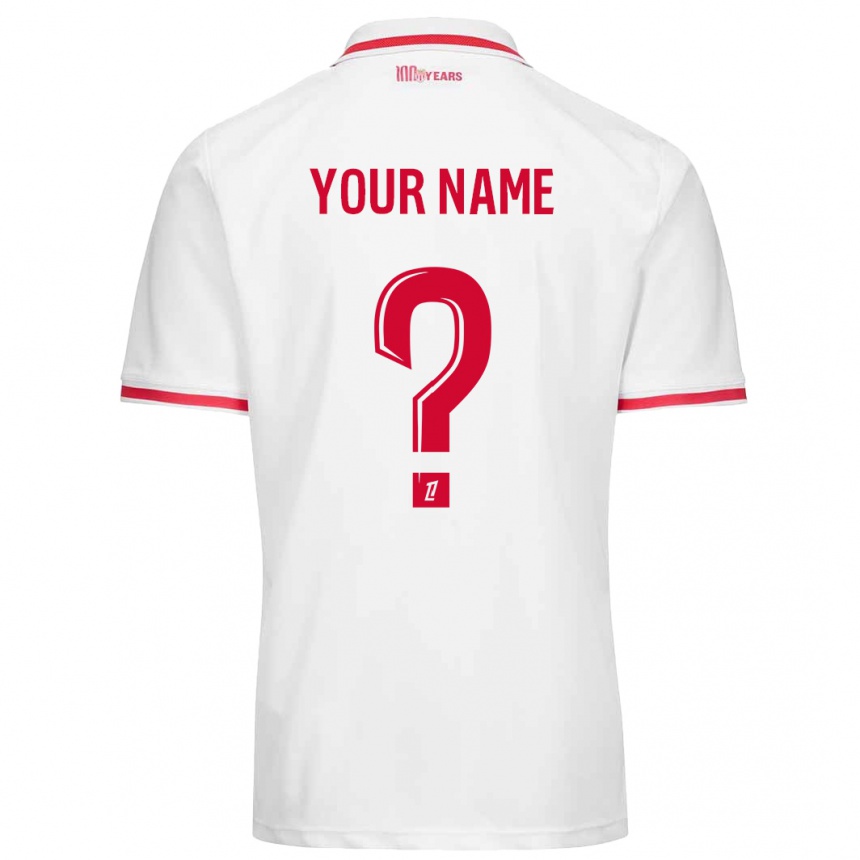 Kids Football Your Name #0 White Red Home Jersey 2024/25 T-Shirt Canada