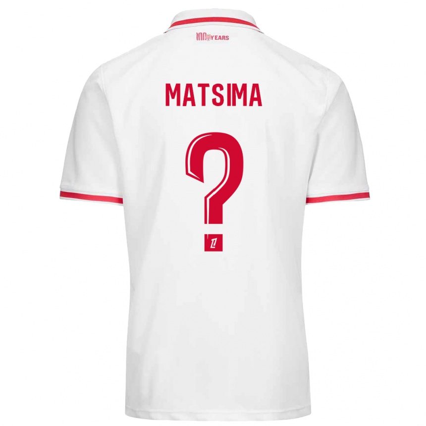 Kids Football Chrislain Matsima #0 White Red Home Jersey 2024/25 T-Shirt Canada