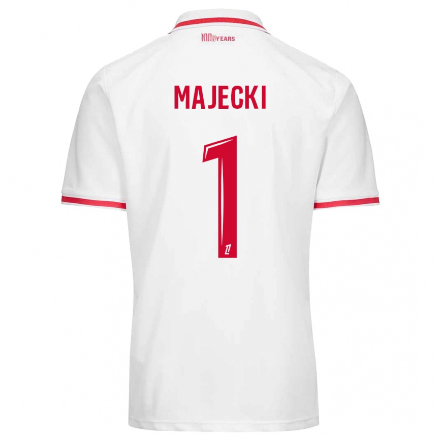 Kids Football Radoslaw Majecki #1 White Red Home Jersey 2024/25 T-Shirt Canada