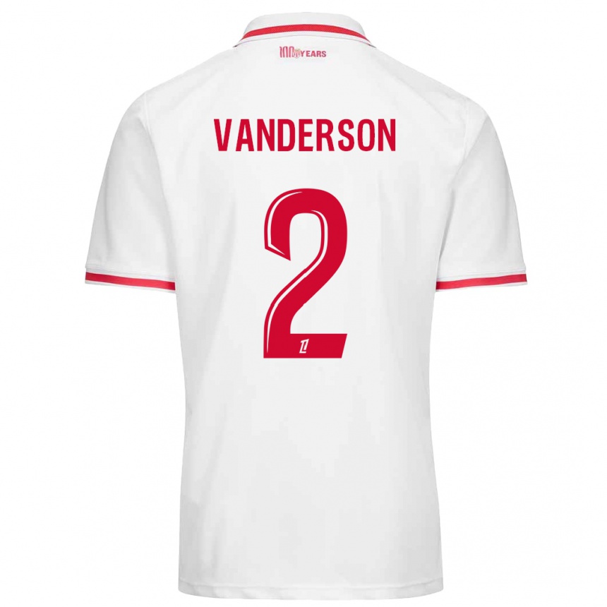 Kids Football Vanderson #2 White Red Home Jersey 2024/25 T-Shirt Canada